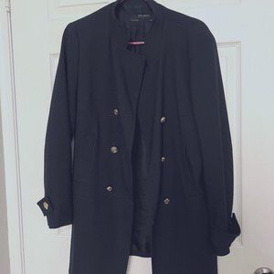 Zara navy blue wool coat